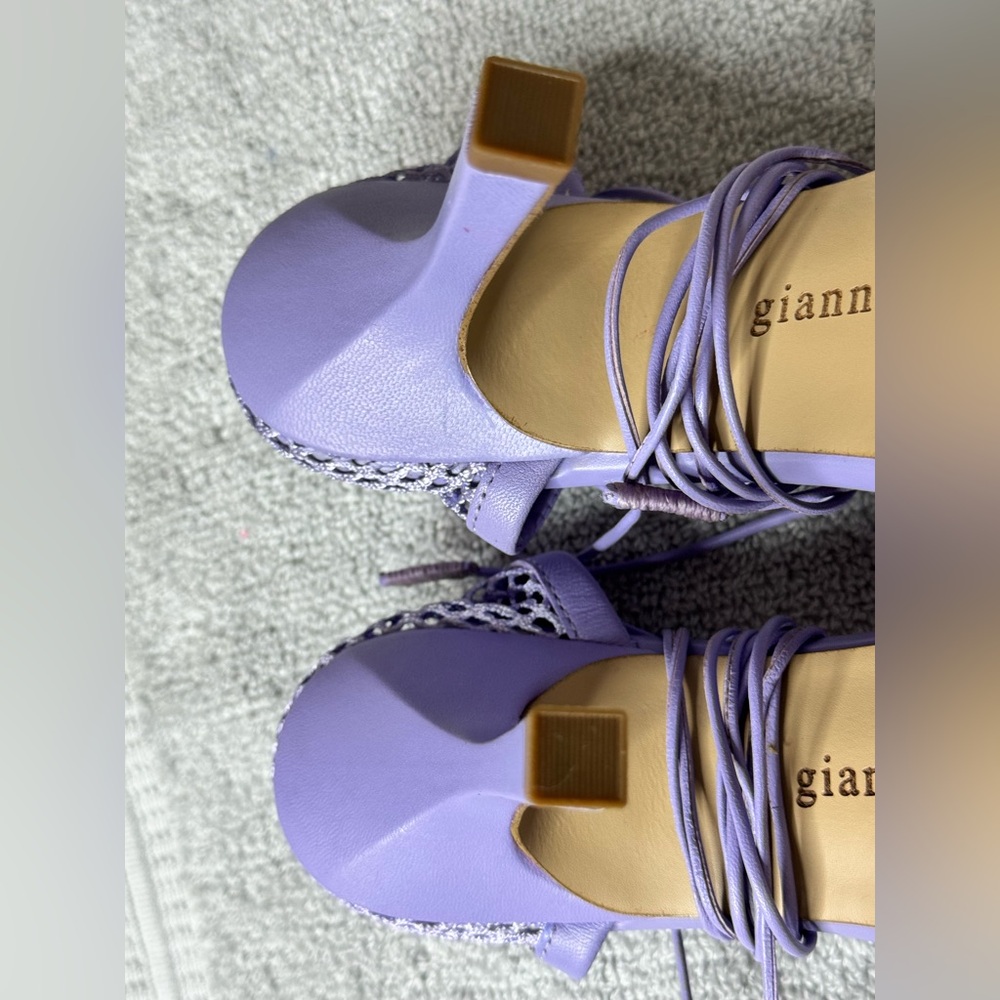 Gianni Bini Lavender Mesh Lace-Up Sandals - Picture 5 of 7